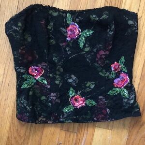 Nicole miller lace corset bustier top